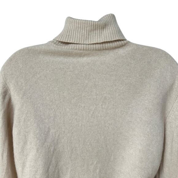 Vintage Escada Sweater Turtleneck Beige Wool Cashmere Pullover Women's 42 Medium - Picture 6 of 9
